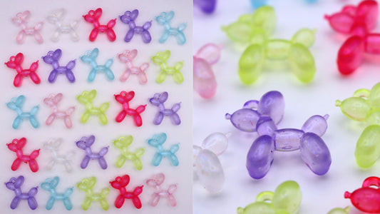 【N131】Rainbow Baby Balloon Dog - Cute Balloon Dog Pendant Necklace, Colorful Jewelry Fashion