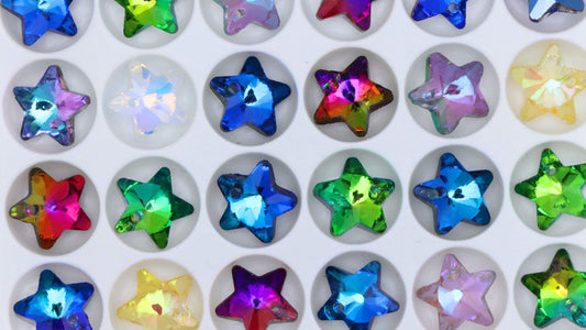 【N125】Rainbow Star - High Quality Pendant, Star Single Hole Glass Rhinestone Pendant Glitter High Quality Crystal AB Gemstone for DIY Necklaces Accessories