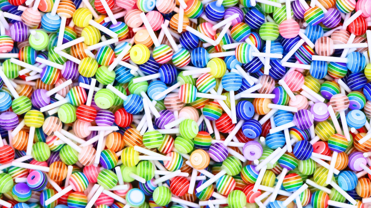 【N52】Rainbow lollipop - DIY Nail Charms Resin (S.S)