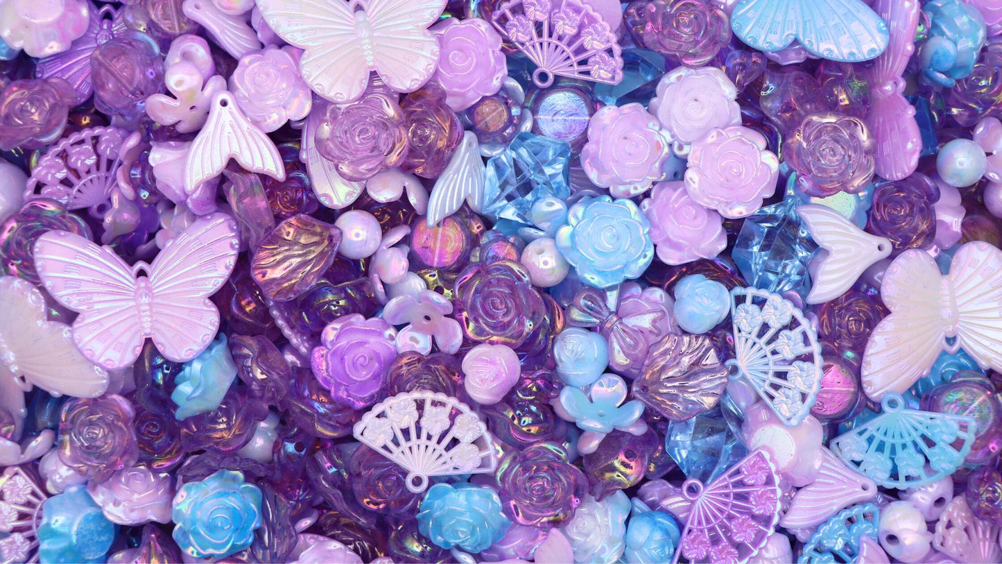 【N01】Butterfly Land - Diy Jewelry, Incluidng Transparent Acrylic Charms and Beads,