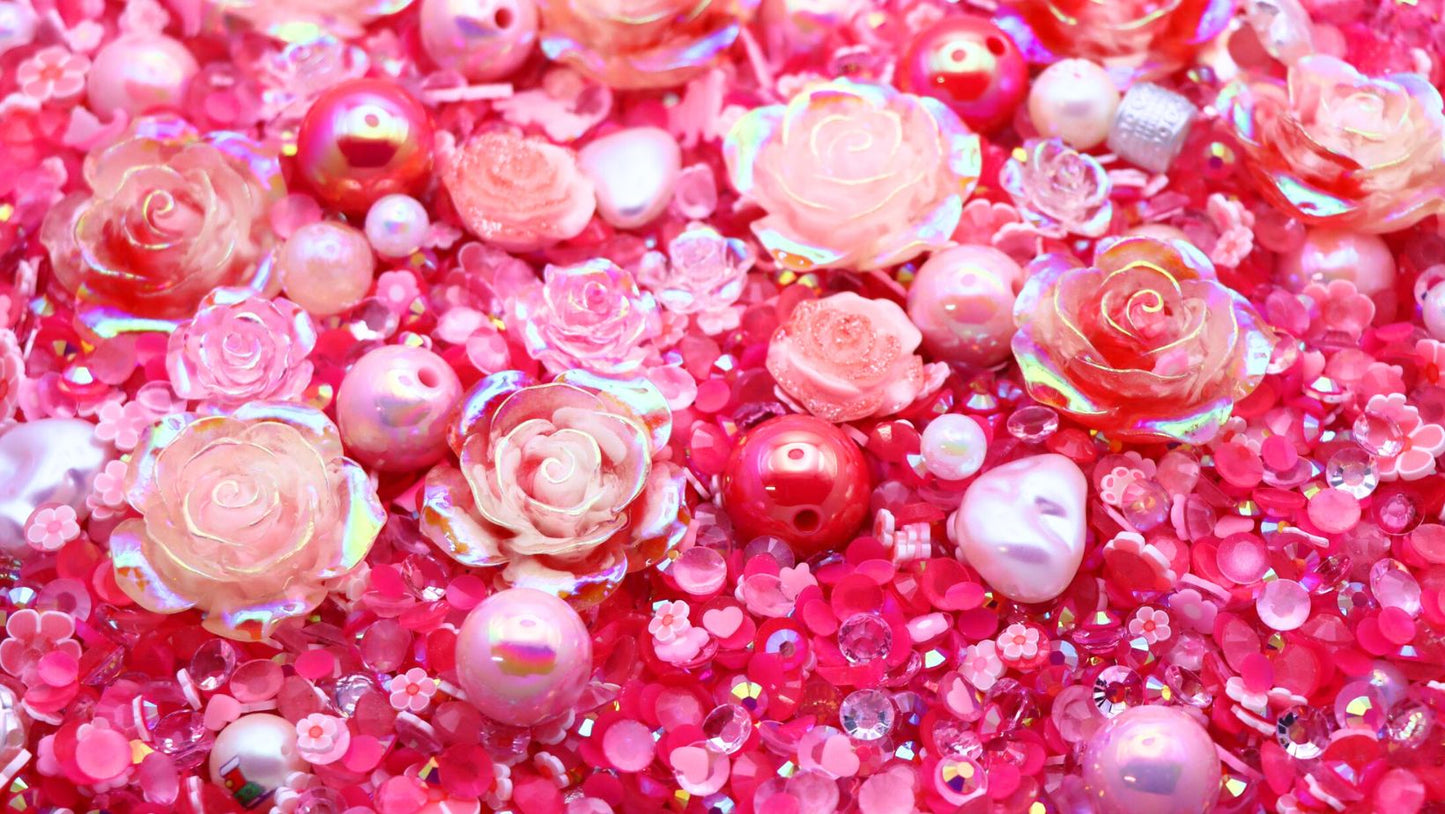【N62】Rose Pink Fairy - AB Rhinestones, Flatback, Non-Hotfix Crystal Round Jelly Rhinestones for Crafts Makeup Nails Face Tumblers Clothes Shoes Handmade Decoration (s.m)