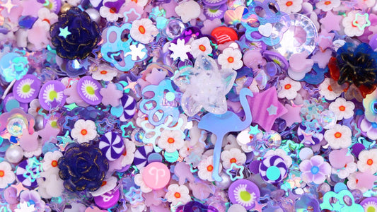 【N143】Purple - Luminous manicure glitter mixed with imitation pearl super shiny