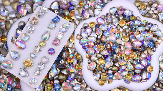 【N101】Eternal Romance -  Teardrop Colored Rhinestone Transparent Glass Diamond Shaped Silver-Plated DIY Rhinestone Accessory For DIY Nail Art, Clothing, Shoes And Jewelry Making. (S.S)